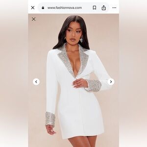 Fashion Nova Emma Embellished Blazer Dress